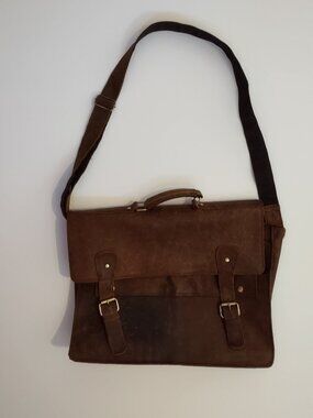 Genuine Leather Messenger Bag Distressed Satchel Crossbody Laptop Briefcase